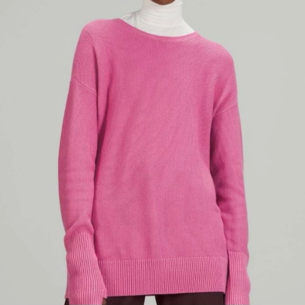 lululemon athletica Bubblegum Pink Crewneck Knit Sweater